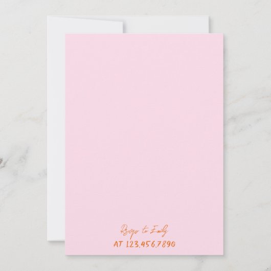 Retro Orange Pink Handgezeichnetes italienisches B Einladung (Rückseite)