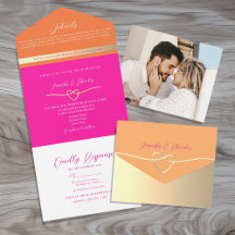 Retro Orange Pink Wedding