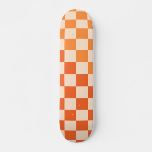 Retro Orange Prüfmuster Skateboard (Vorne)