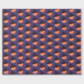 Retro Orange Pumpkin Happy Halloween Geschenkpapier (Flach)