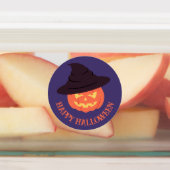 Retro Orange Pumpkin Happy Halloween Labels Etiketten (Befestigt)