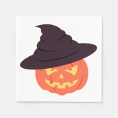 Retro Orange Pumpkin Happy Halloween Napkins Serviette (Vorderseite)