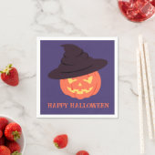 Retro Orange Pumpkin Happy Halloween Napkins Serviette (Beispiel)