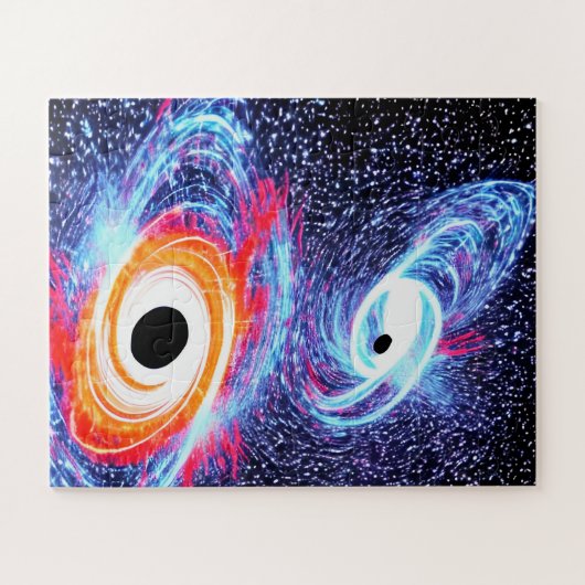 Retro Orange Red Blue Classic Sky Night im All Puzzle (Horizontal)