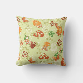 Retro Orange Red Butterfells Blume Kissen Kissen