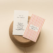 Retro Orange Red Hand Stripes Trendy Boho Visitenkarte