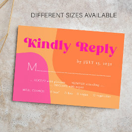 Retro orange rosa fett formatierte Typografie Hoch Mitteilungskarte