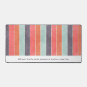 Retro Orange Rosa Grüne Streifen Benutzerdefiniert Schreibtischunterlage (Vorderseite)