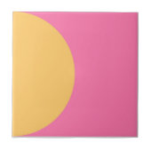 Retro Orange Rosa Halbkreis Mitte Jahrhundert Mode Fliese (Vorderseite)