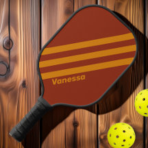 Retro Orange Roste Drei Streifen mit Namen