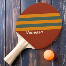Retro Orange Roststreifen mit Namen