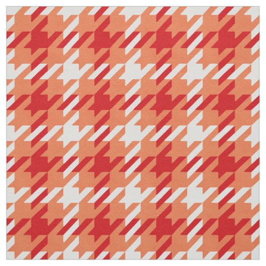 Retro orange-rotes Houndstooth-Karo-Muster Stoff (Muster)
