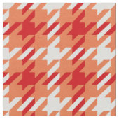 Retro orange-rotes Houndstooth-Karo-Muster Stoff (Nahaufnahme)