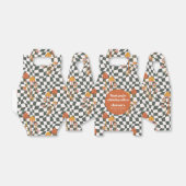 Retro Orange Schachbrett Mushroom Custom Brautpart Geschenkschachtel (Ungefaltet)