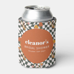 Retro Orange Schachbrett Pilz Benutzerdefinierte H Dosenkühler