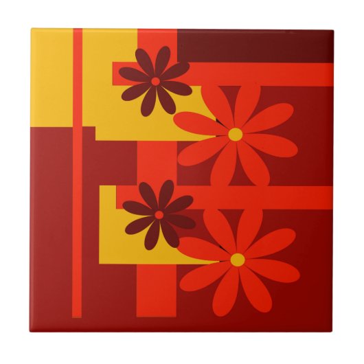 Retro orange Siebzigerjahre Fliese (Vorderseite)