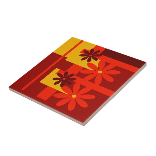 Retro orange Siebzigerjahre Fliese (Seite)