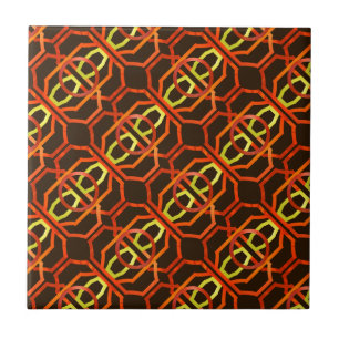 Retro orange Siebzigerjahre Fliese