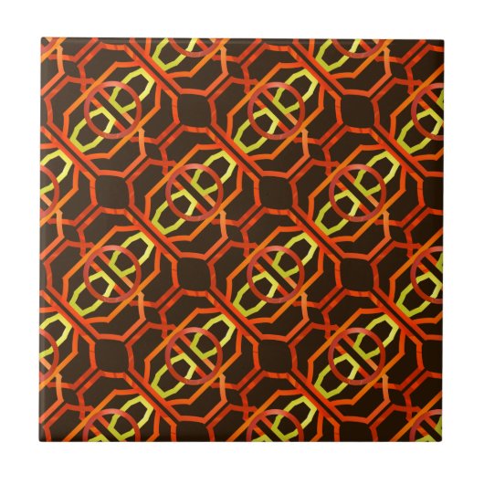 Retro orange Siebzigerjahre Fliese (Vorderseite)