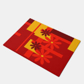 Retro orange Siebzigerjahre Fußmatte (Schrägansicht)