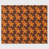 Retro orange Siebzigerjahre Geschenkpapier (Flach)