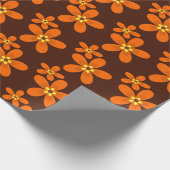 Retro orange Siebzigerjahre Geschenkpapier (Ecke)