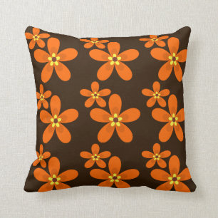 Retro orange Siebzigerjahre Kissen