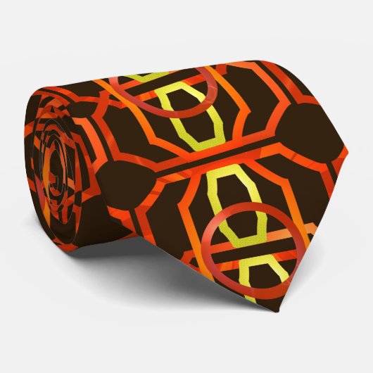 Retro orange Siebzigerjahre Krawatte (Gerollt)