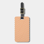 Retro Orange Streifen Muster Gepäckanhänger (Vorderseite vertikal)
