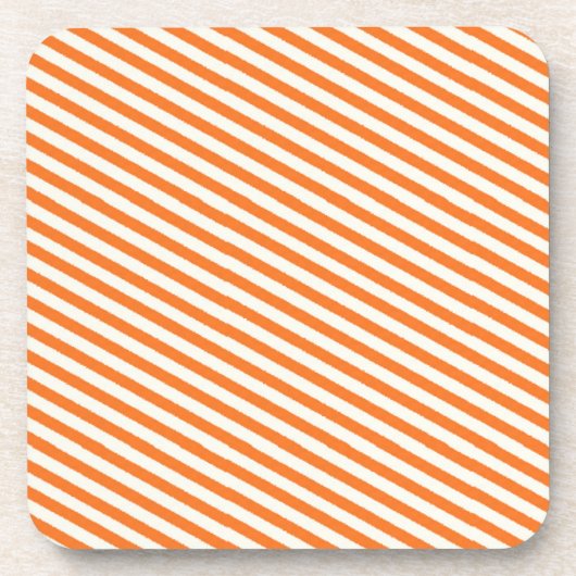 Retro Orange Streifen Muster Untersetzer (Vorderseite)