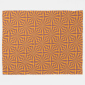 Retro Orange Sunburst Muster Fleecedecke (Vorderseite (Horizontal))