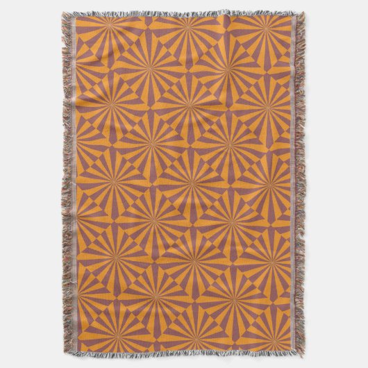 Retro Orange Sunburst Pattern Decke (Vorderseite Vertikal)