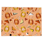 Retro Orange Tamagotchi Geburtstag Große Geschenktüte (Rückseite)