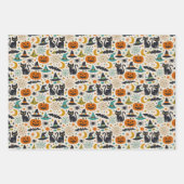 Retro Orange Teal Mid-Century Halloween  Geschenkpapier Set (Vorderseite)