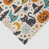 Retro Orange Teal Mid-Century Halloween  Seidenpapier (Ausschnitt)