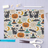 Retro Orange Teal Mid-Century Halloween  Seidenpapier (Handwerk)