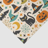 Retro Orange Teal Mid-Century Halloween  Seidenpapier (Ausschnitt)
