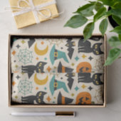 Retro Orange Teal Mid-Century Halloween  Seidenpapier (Geschenk)