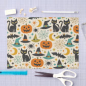 Retro Orange Teal Mid-Century Halloween  Seidenpapier (Handwerk)
