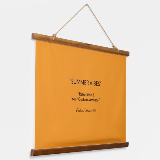 Retro Orange Textur – Sommer-Stimmung Kunst Wandteppich Mit Holzrahmen (Gewinkelt)