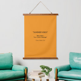 Retro Orange Textur – Sommer-Stimmung Kunst Wandteppich Mit Holzrahmen