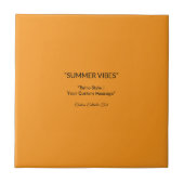Retro Orange Textur – Sommerliche Stimmung Kunst Fliese (Vorderseite)