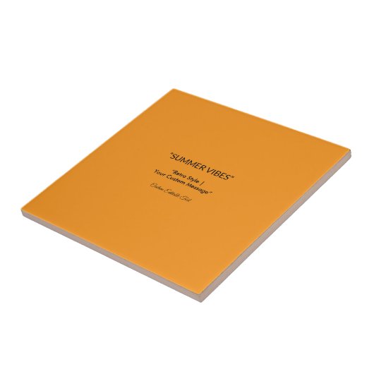 Retro Orange Textur – Sommerliche Stimmung Kunst Fliese (Seite)