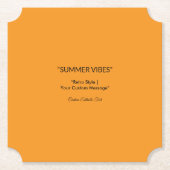 Retro Orange Textur – Sommerliche Stimmung Kunst Untersetzer (Vorderseite)