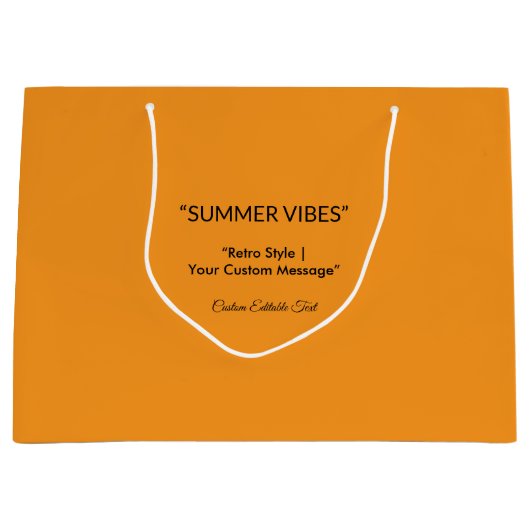 Retro Orange Texture – Summer Vibes Art Große Geschenktüte (Vorderseite)