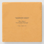 Retro Orange Texture – Summer Vibes Art Steinuntersetzer (Vorderseite)