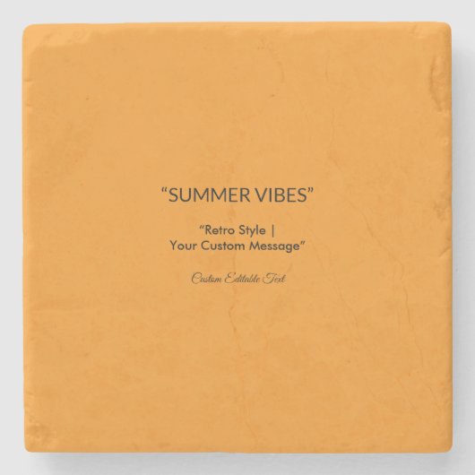 Retro Orange Texture – Summer Vibes Art Steinuntersetzer (Vorderseite)