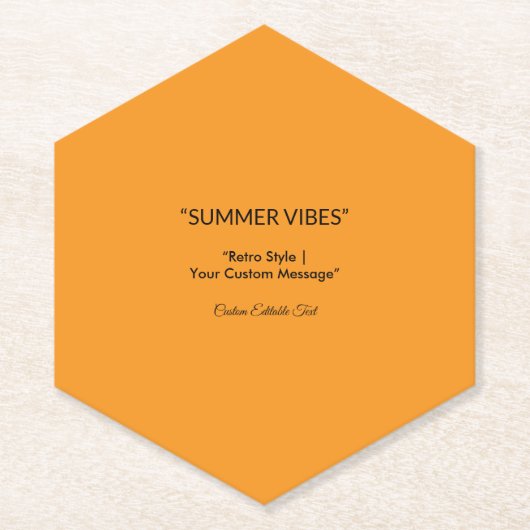 Retro Orange Texture – Summer Vibes Art Untersetzer (Vorderseite)