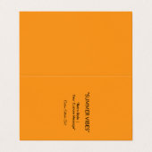Retro Orange Texture – Summer Vibes Art Visitenkarten (Außenseite Aufgefaltet)