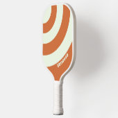 Retro Orange Three Circle Strip mit Name Pickleball Schläger (Links)